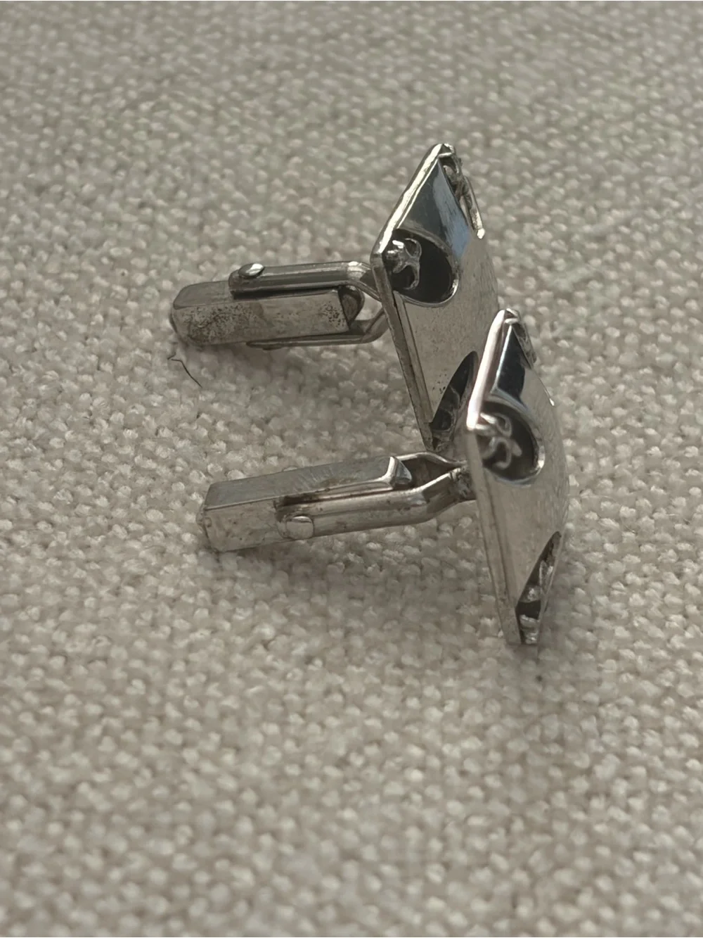 Sterling Silver Square Fleur Cufflinks - Silver
